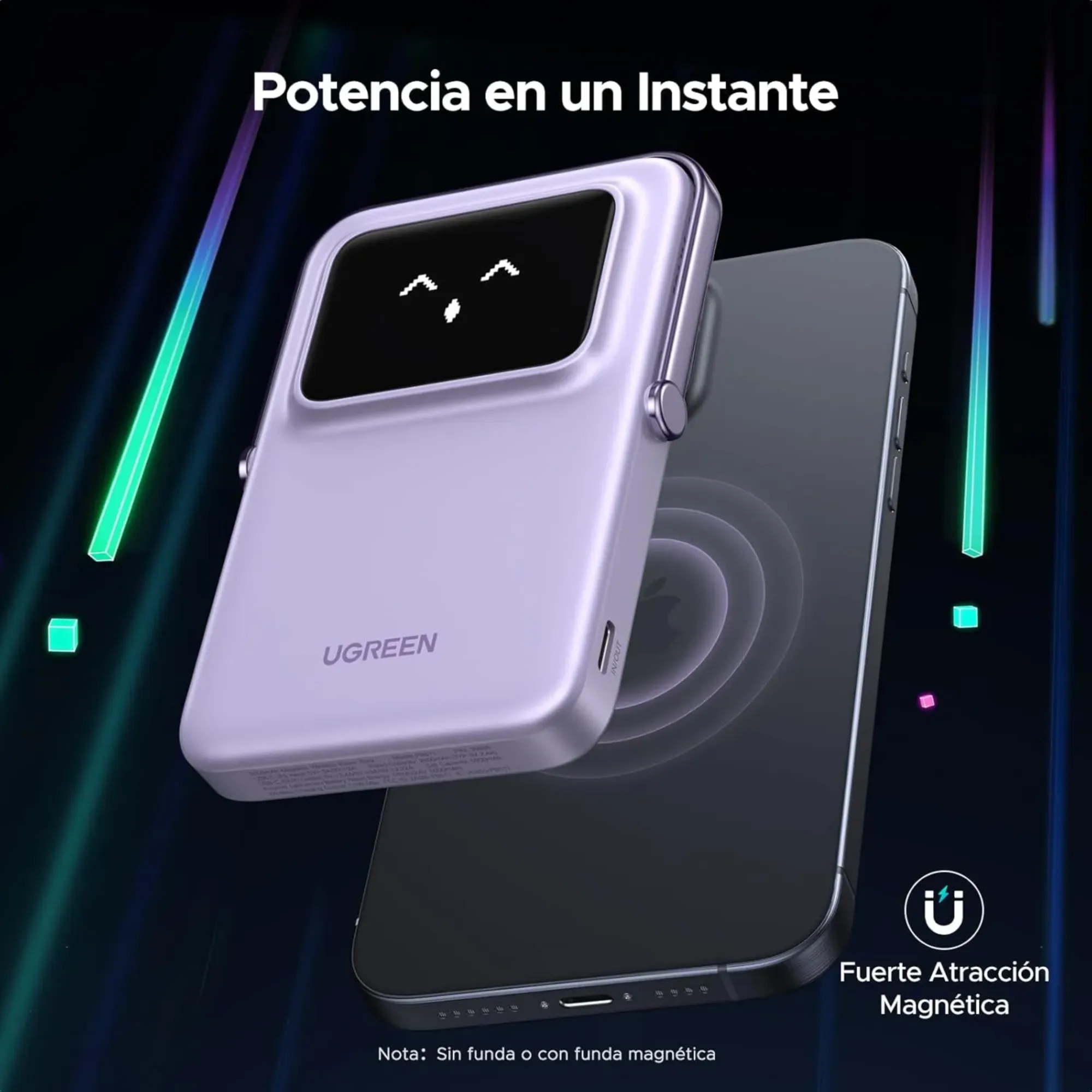 MINI POWER BANK INALAMBRICO ROSA MAGSAFE - Imagen 4
